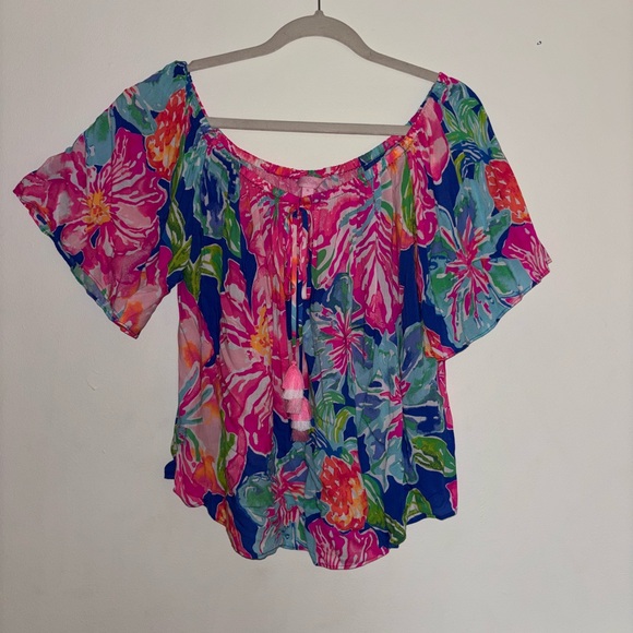 Lilly Pulitzer Off-Shoulder Sain Top - Picture 2 of 4